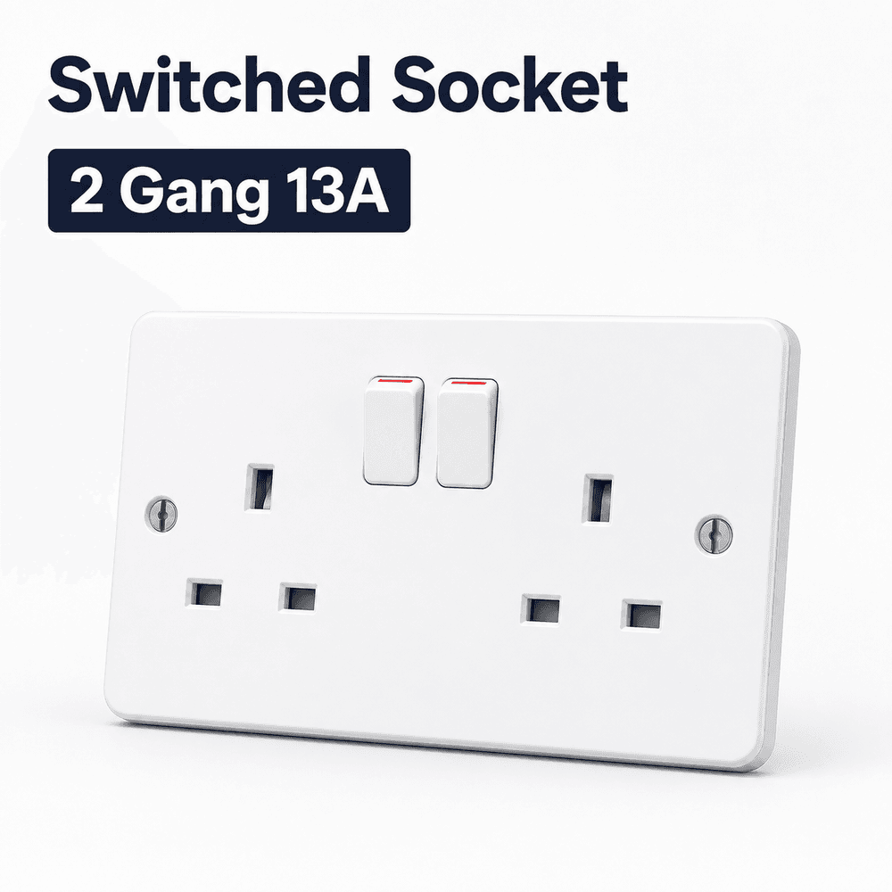 2 Gang 13A Switched Socket