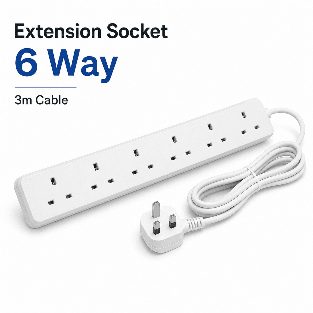 Extension Socket 6 Way 3m