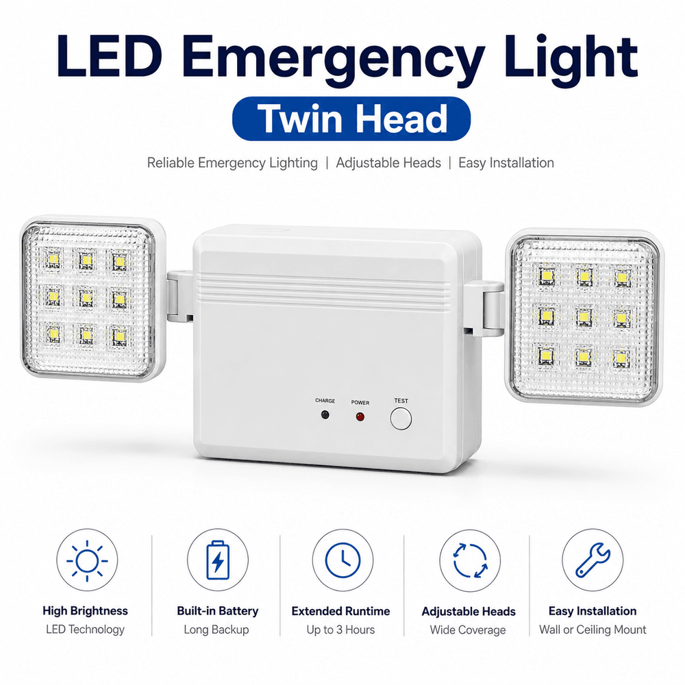 LED Emergency Light Twin Head